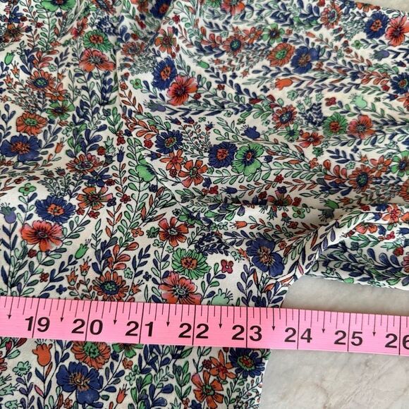 Rose & Olive Women's Ivory/Blue/Green Floral Boho/Peasant Tie Neck size 1X - Picture 5 of 7